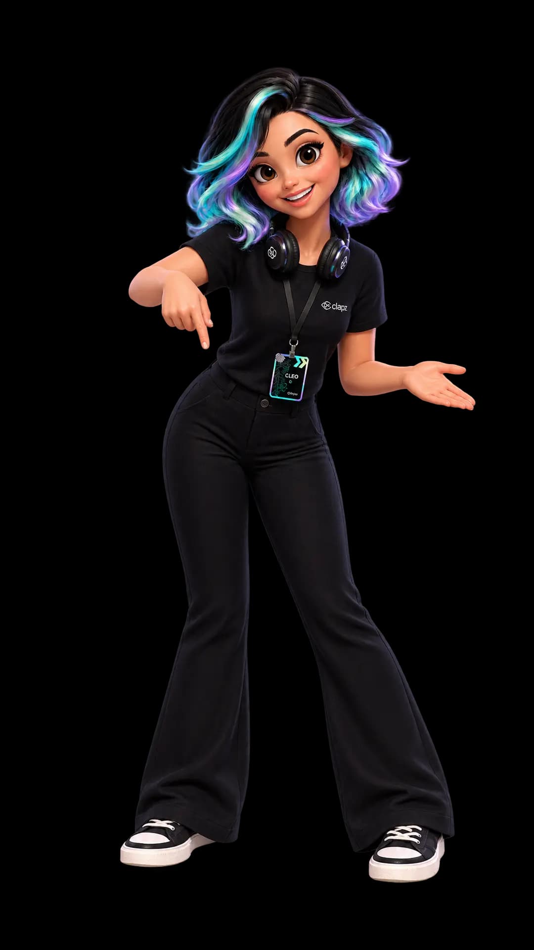 Cleo apresentando comparativos da Clapz